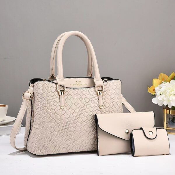 Woven Texture Three-piece Set Large Capacity One Shoulder Combination Bags - Image 2