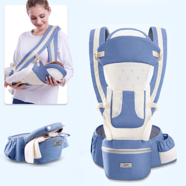 Ergonomic Baby Carrier Infant Baby Hipseat Carrier 3 In 1 Front Facing Ergonomic Kangaroo Baby Wrap Sling - Image 8