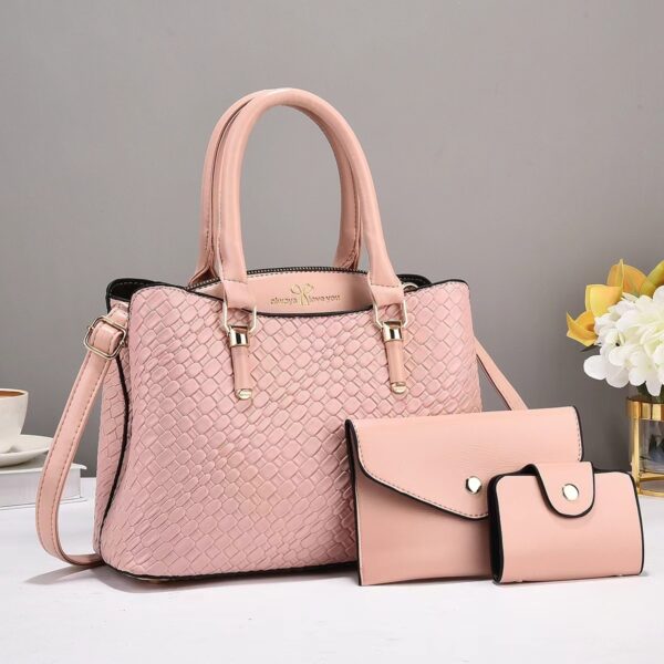 Woven Texture Three-piece Set Large Capacity One Shoulder Combination Bags - Image 7