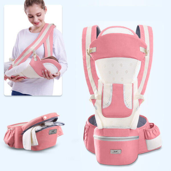 Ergonomic Baby Carrier Infant Baby Hipseat Carrier 3 In 1 Front Facing Ergonomic Kangaroo Baby Wrap Sling - Image 9