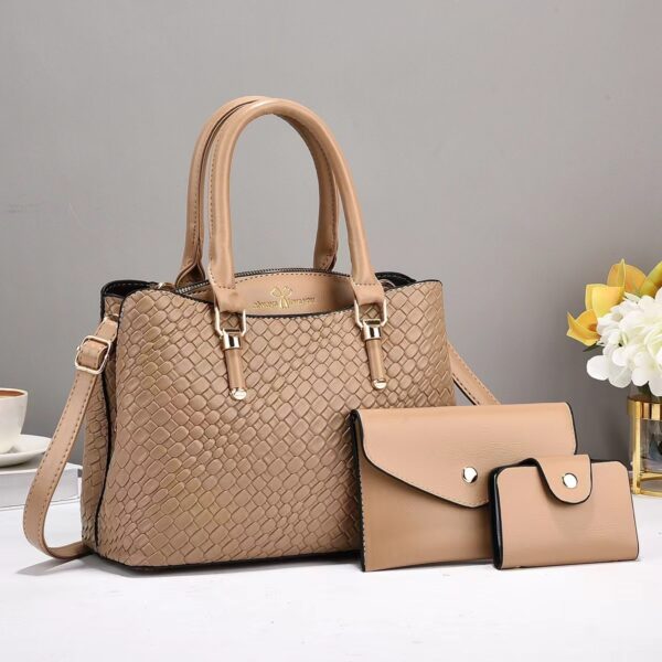 Woven Texture Three-piece Set Large Capacity One Shoulder Combination Bags - Image 3