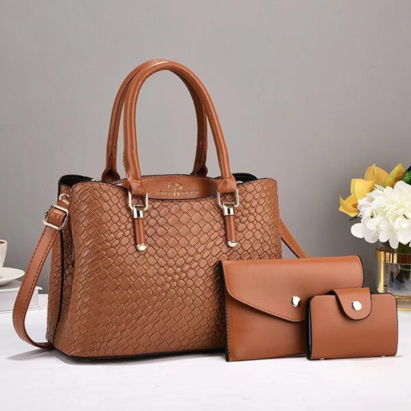 Woven Texture Three-piece Set Large Capacity One Shoulder Combination Bags - Image 5