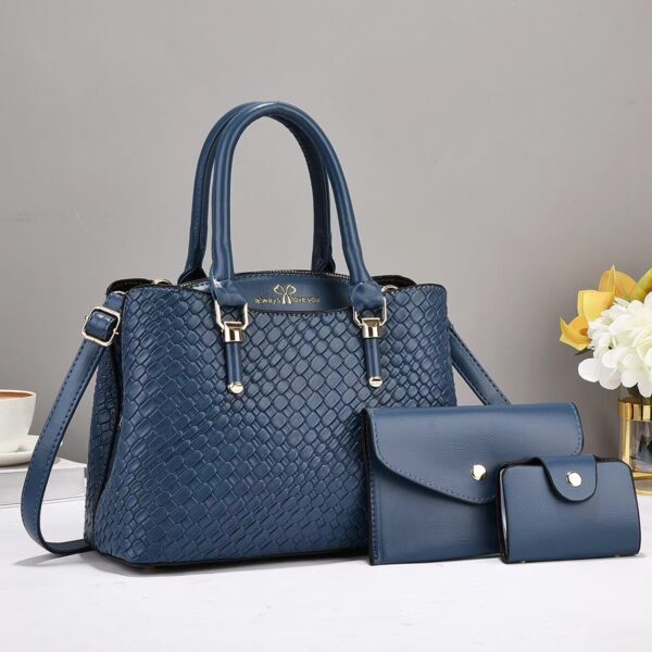 Woven Texture Three-piece Set Large Capacity One Shoulder Combination Bags - Image 6