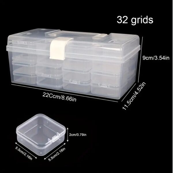 32-grid Transparent Plastic Storage Box Large Capacity Portable - Image 3