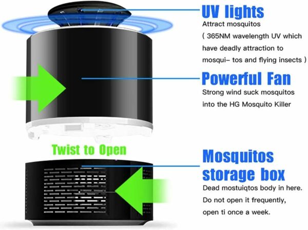 Electric UV Mosquito Killer Lamp Outdoor Indoor Fly Bug Insect Zapper Trap USB - Image 8