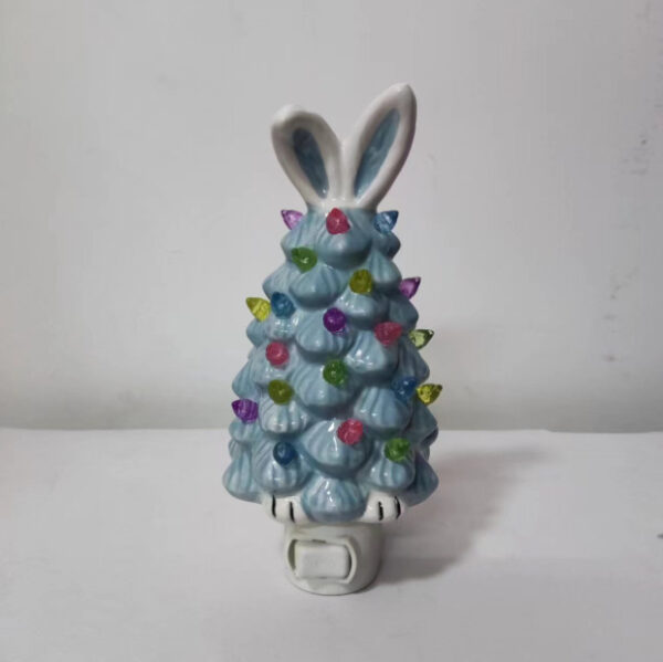 Easter Bunny Shape Ceramic Tree Decorations Spring Easter Bunny Glow Ornaments Easter Bunny Tree - Image 4