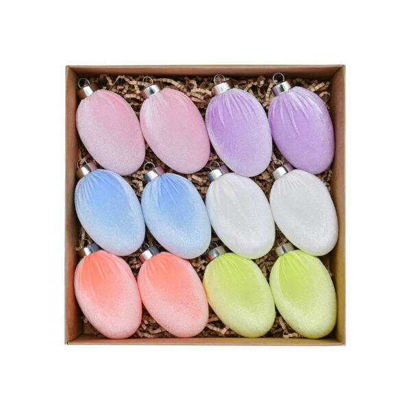 Easter Egg Color Flocking Decoration - Image 2