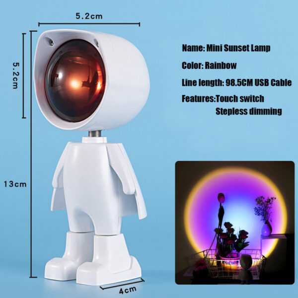 Robot Atmosphere Light Sunset Red Lamp Stepless Dimming Projector Night Lamp Network Red Selfie Light for Wall Decoration - Image 6