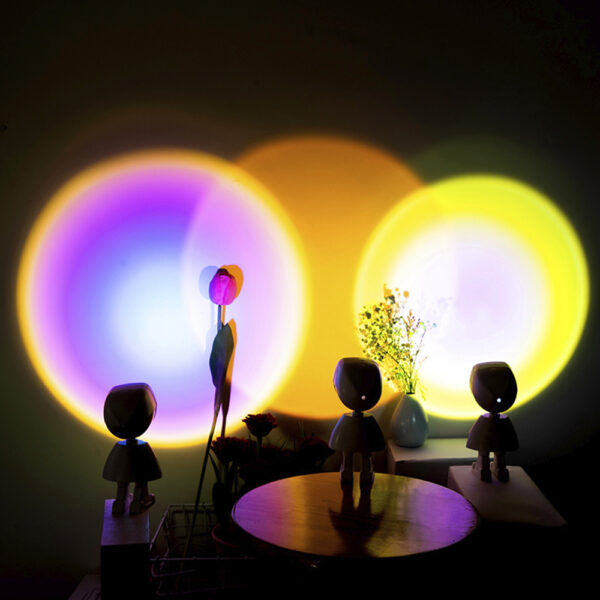 Robot Atmosphere Light Sunset Red Lamp Stepless Dimming Projector Night Lamp Network Red Selfie Light for Wall Decoration