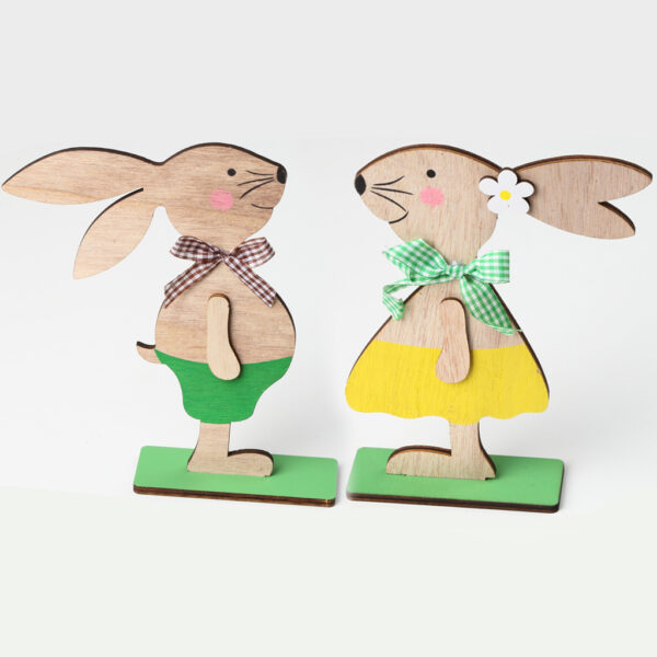 Easter Wooden Craftwork Rabbit Decoration - Image 2