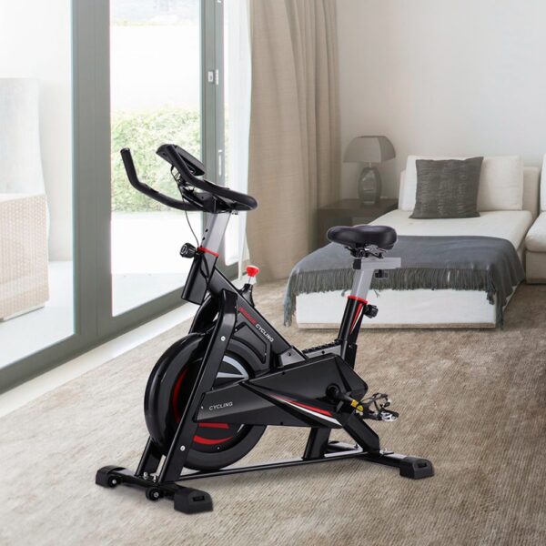 Gym Fitness Indoor Cycling Trainer Quiet Stationary Spinning Bike with Holder - Image 10