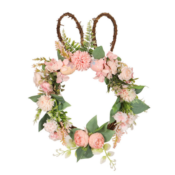 Easter Egg Simulation Wreath Easter Chrysanthemum Rabbit Modeling Decorative Pendant - Image 2