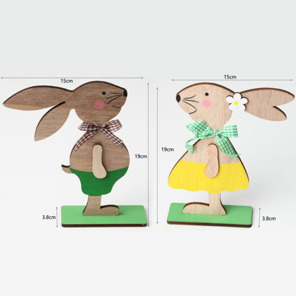 Easter Wooden Craftwork Rabbit Decoration - Image 3