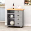 Kitchen Trolley 2 Drawers - 1 Door - Image 6