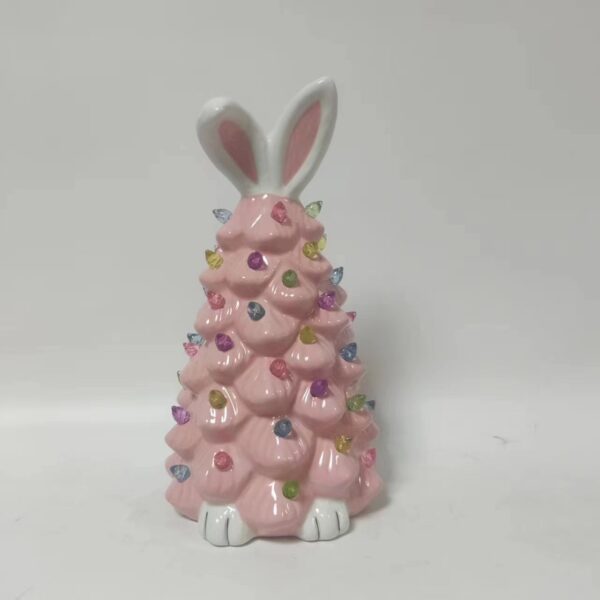 Easter Bunny Shape Ceramic Tree Decorations Spring Easter Bunny Glow Ornaments Easter Bunny Tree - Image 6