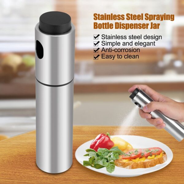 Stainless Steel Olive Oil Spraying Bottle Dispenser Sprayer Can Jar Kitchen Barbecue Tool - Image 8