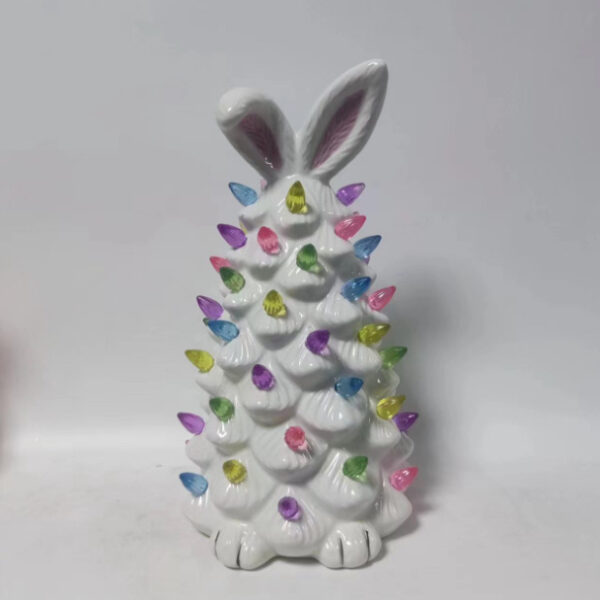 Easter Bunny Shape Ceramic Tree Decorations Spring Easter Bunny Glow Ornaments Easter Bunny Tree - Image 8