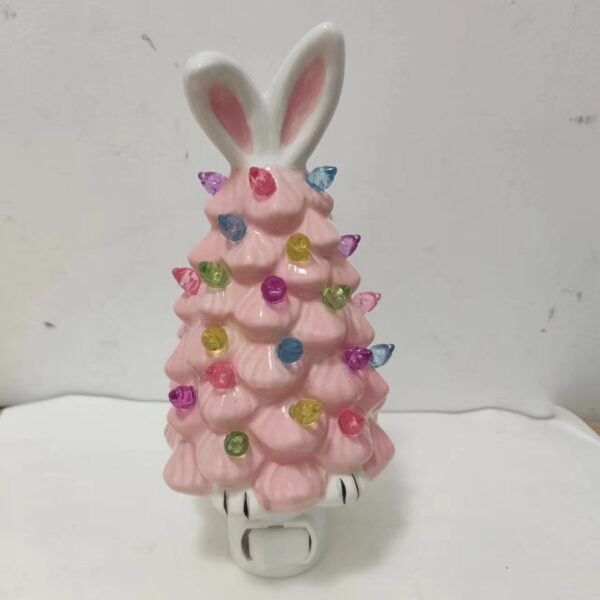 Easter Bunny Shape Ceramic Tree Decorations Spring Easter Bunny Glow Ornaments Easter Bunny Tree - Image 2